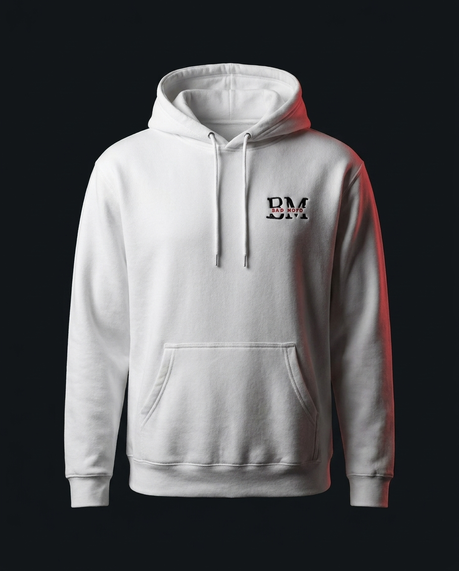 White BM hoodie front