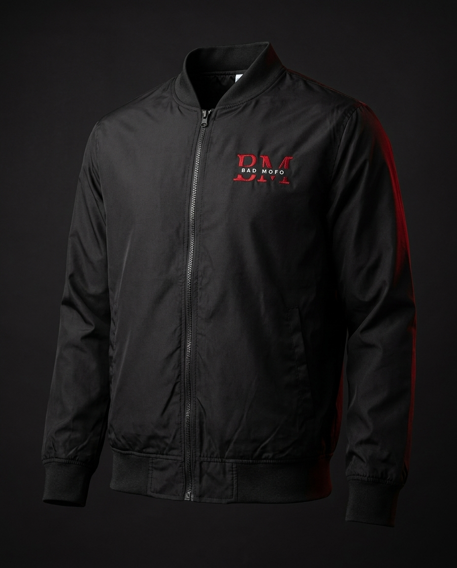 Black BM bomber jacket front