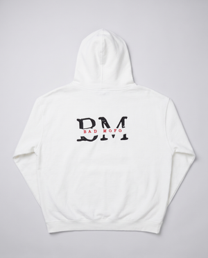 White BM hoodie back - catalog