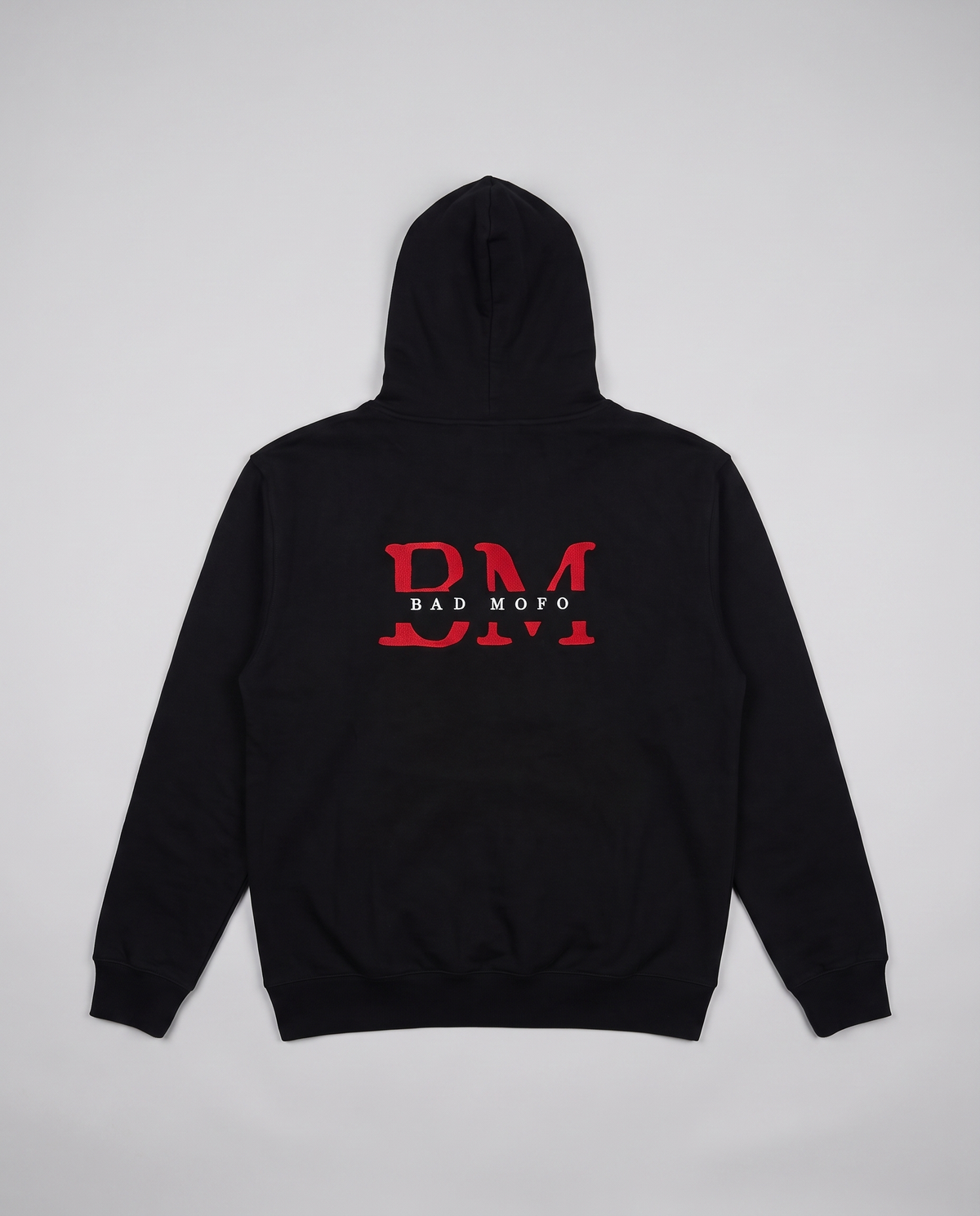 Black BM hoodie back - catalog