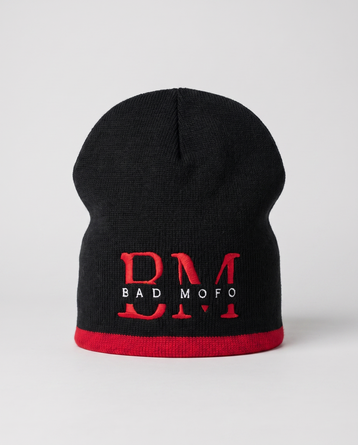 Black BM beanie red stripe - catalog