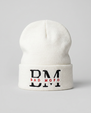 White cuffed BM beanie - catalog