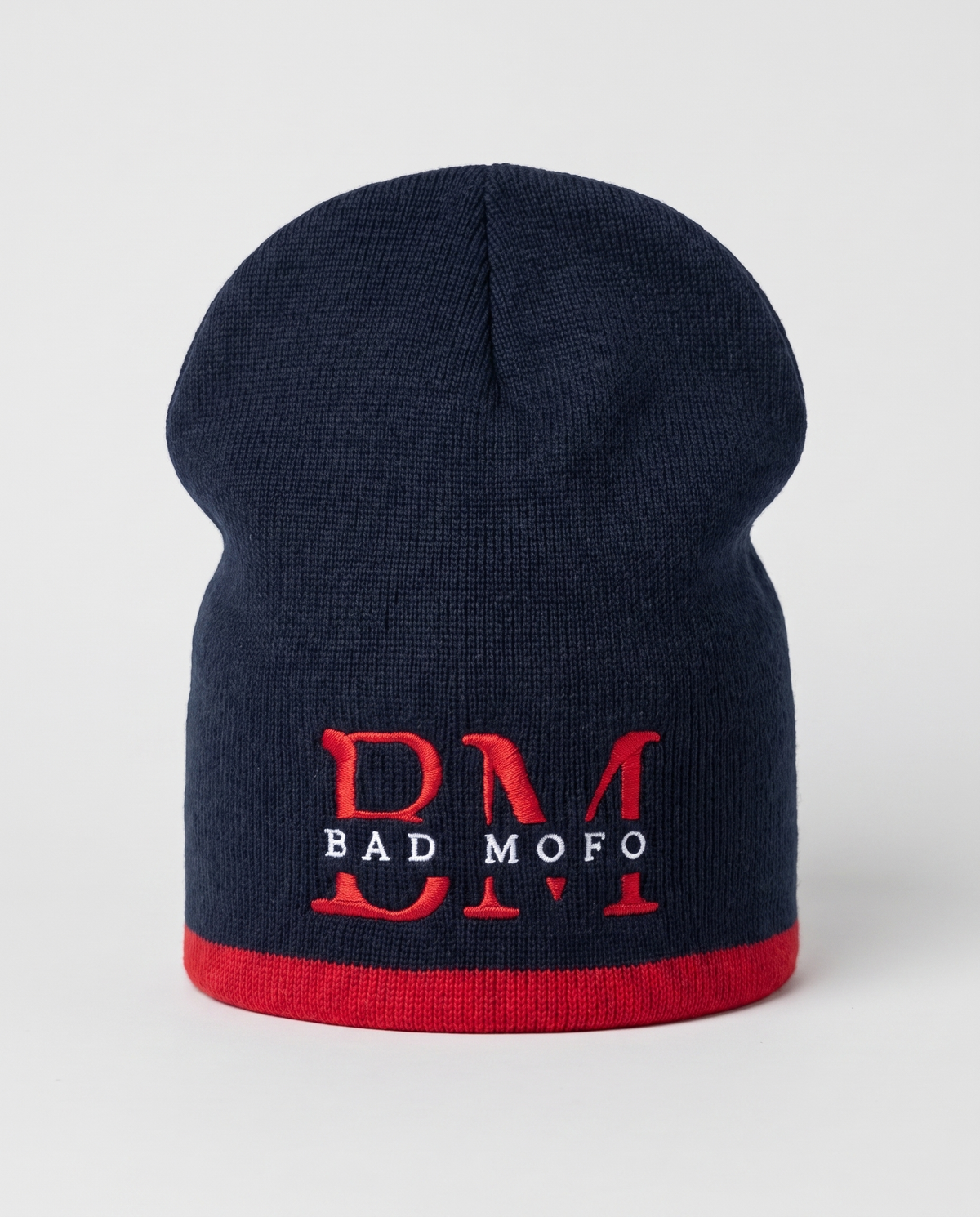 Navy BM beanie red trim - catalog