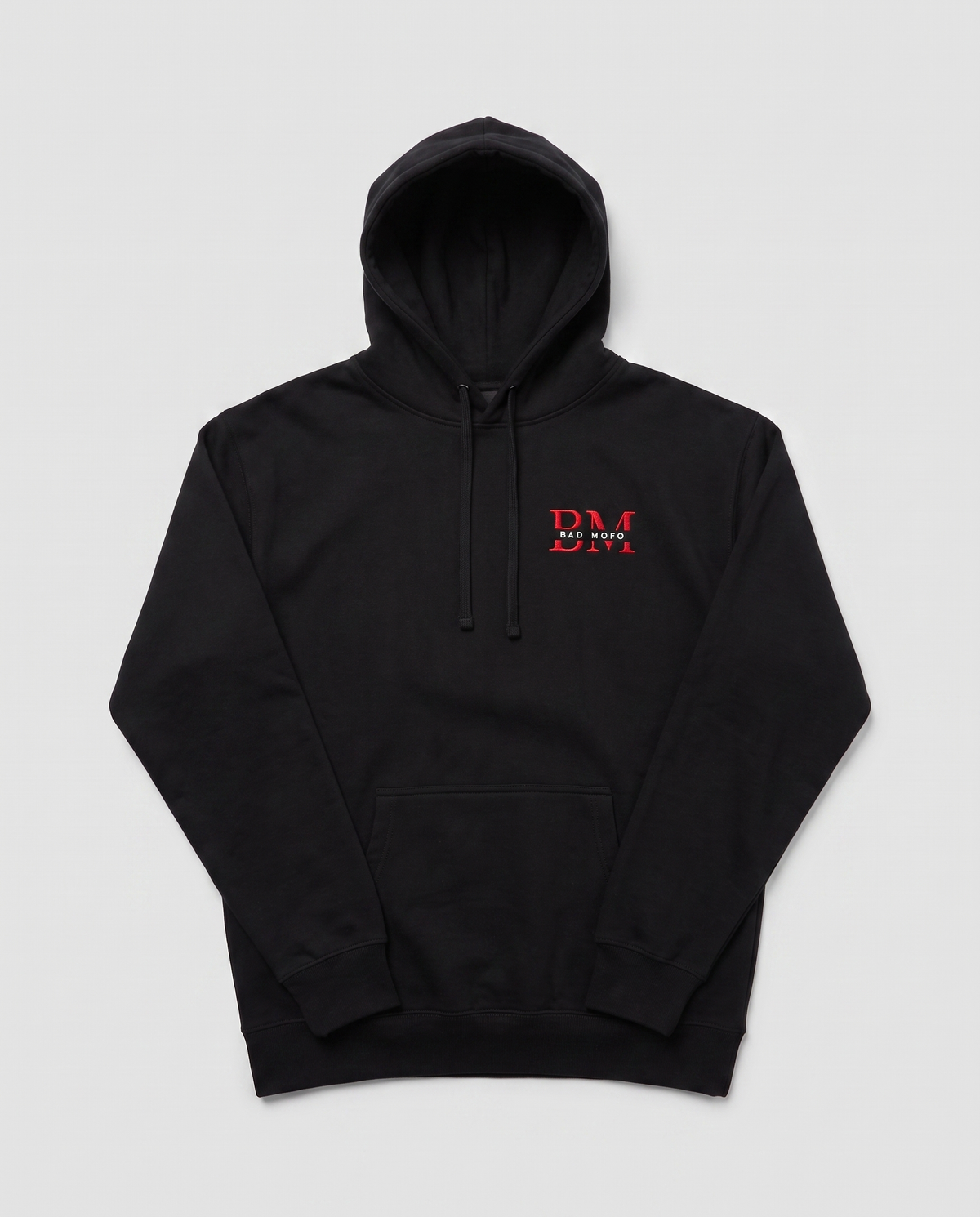Black BM hoodie front - catalog