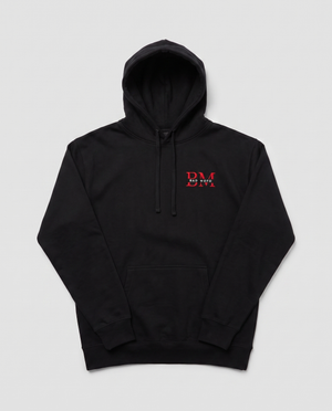Black BM hoodie front - catalog