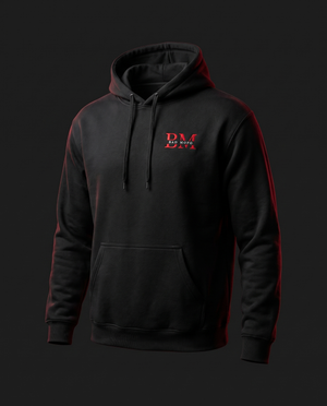Black BM hoodie hero - dark studio