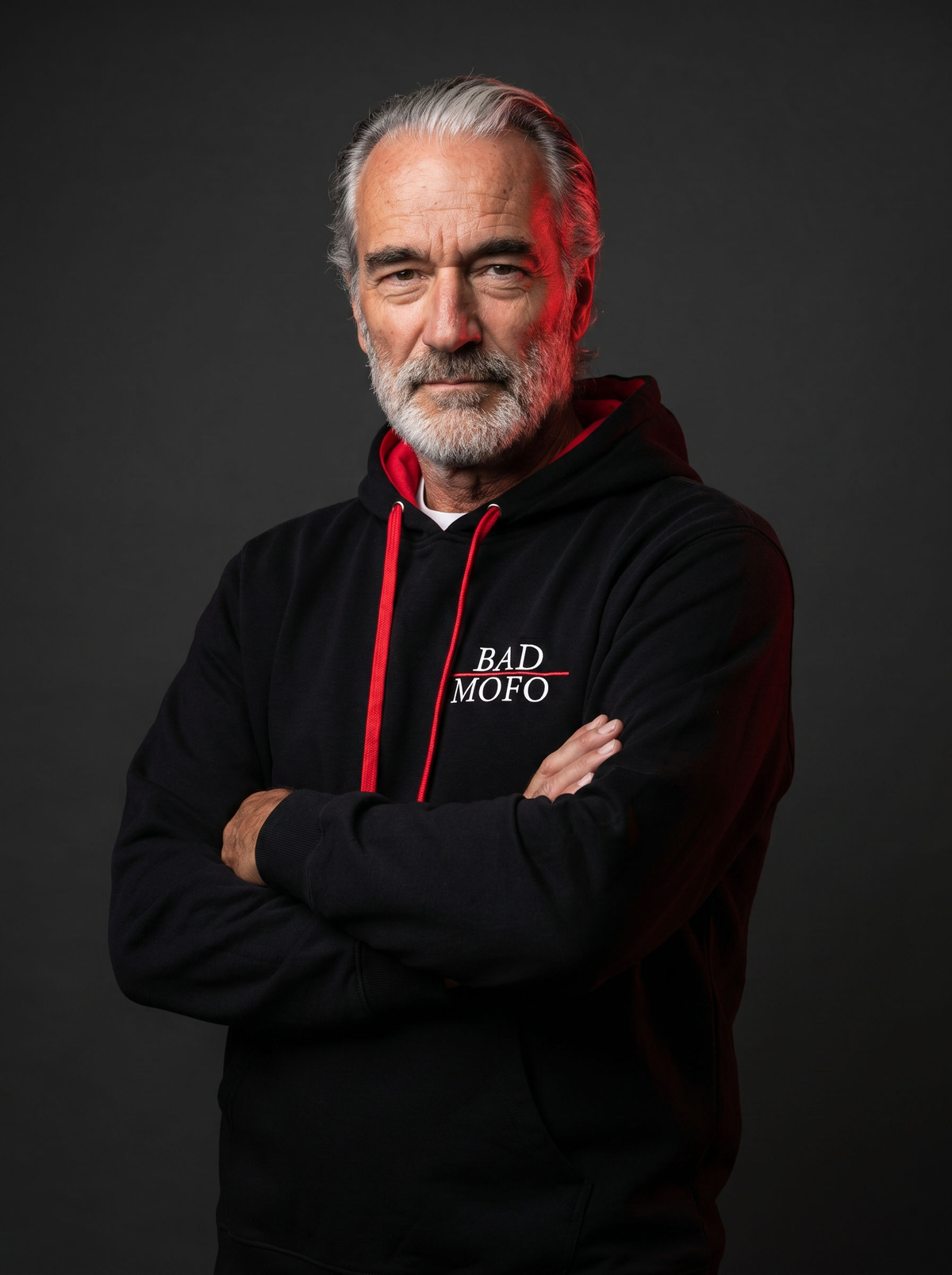 Black Bad MoFo sweatshirt on model - studio