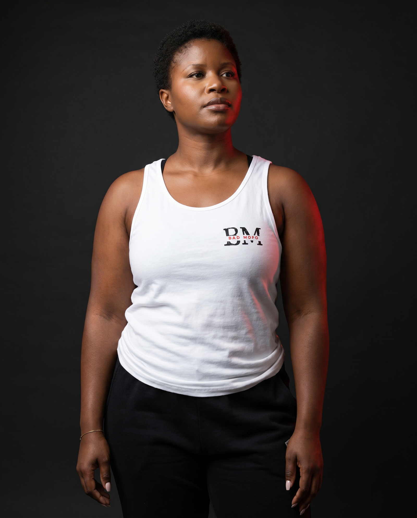White BM tank - dark studio