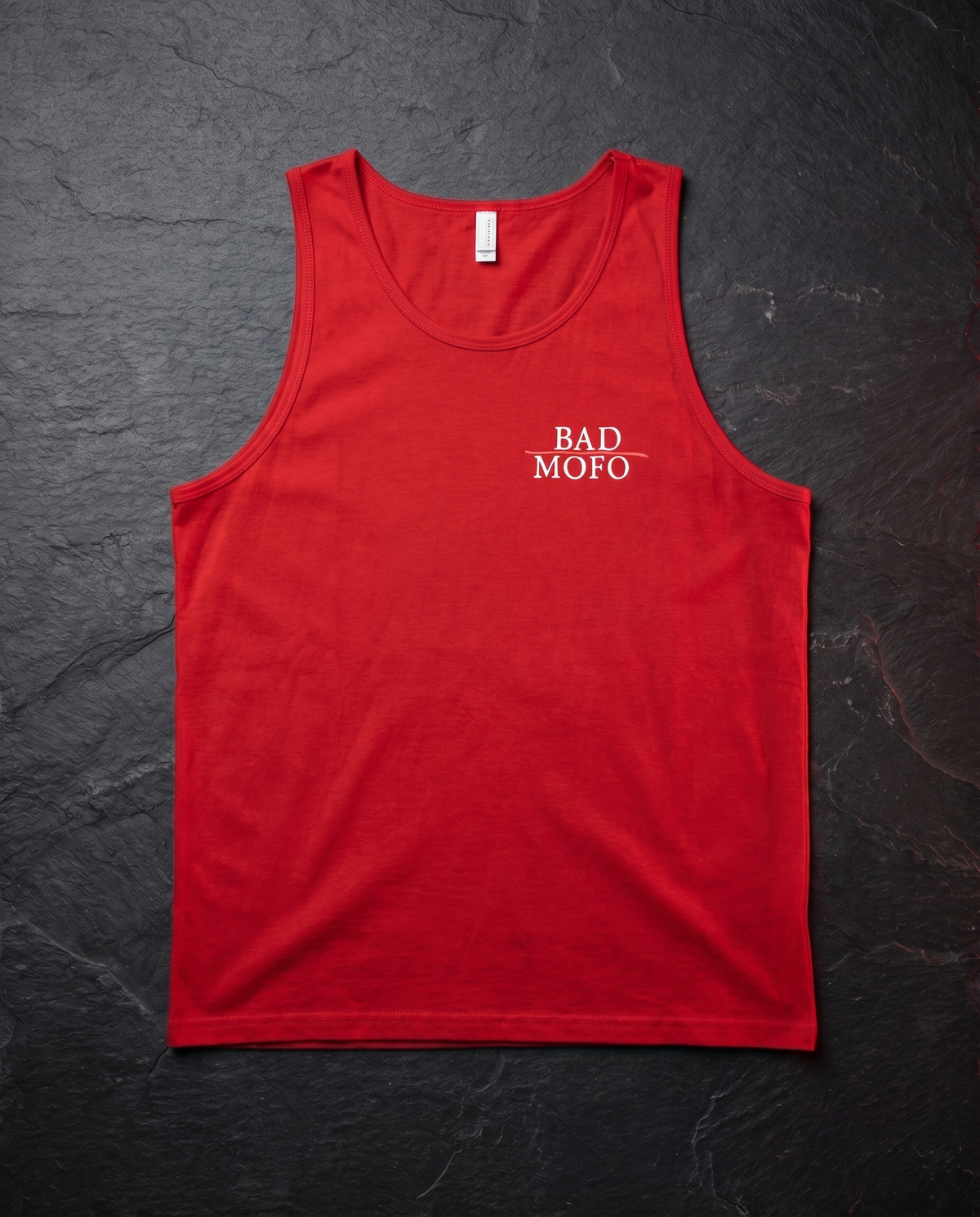 Red Bad Mofo tank - dark studio