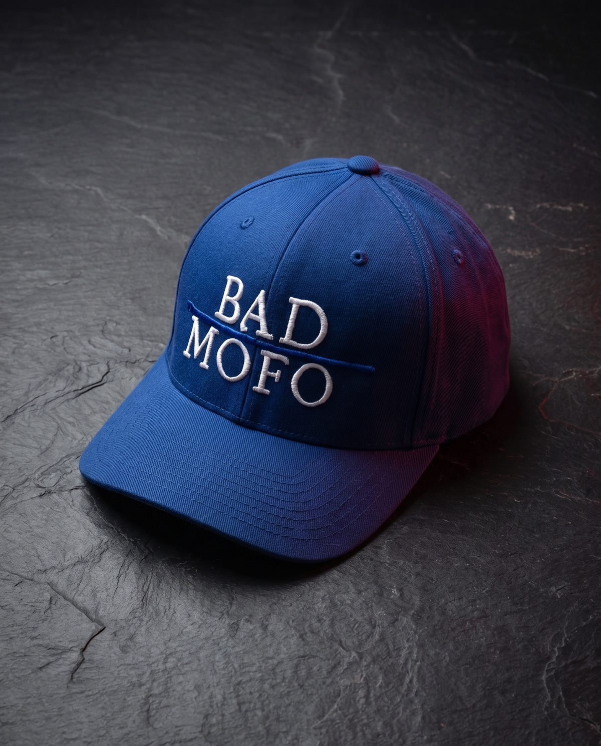 Blue Bad MoFo FlexFit cap - dark studio