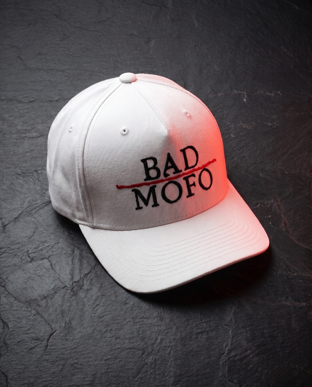 White Bad MoFo FlexFit cap - dark studio