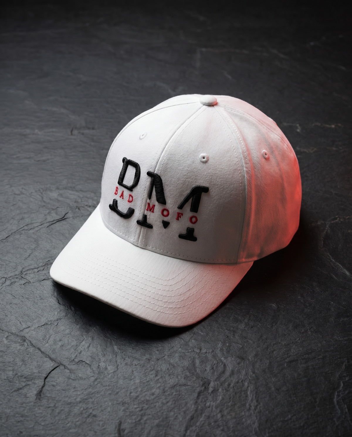 White BM New Logo hat - dark studio