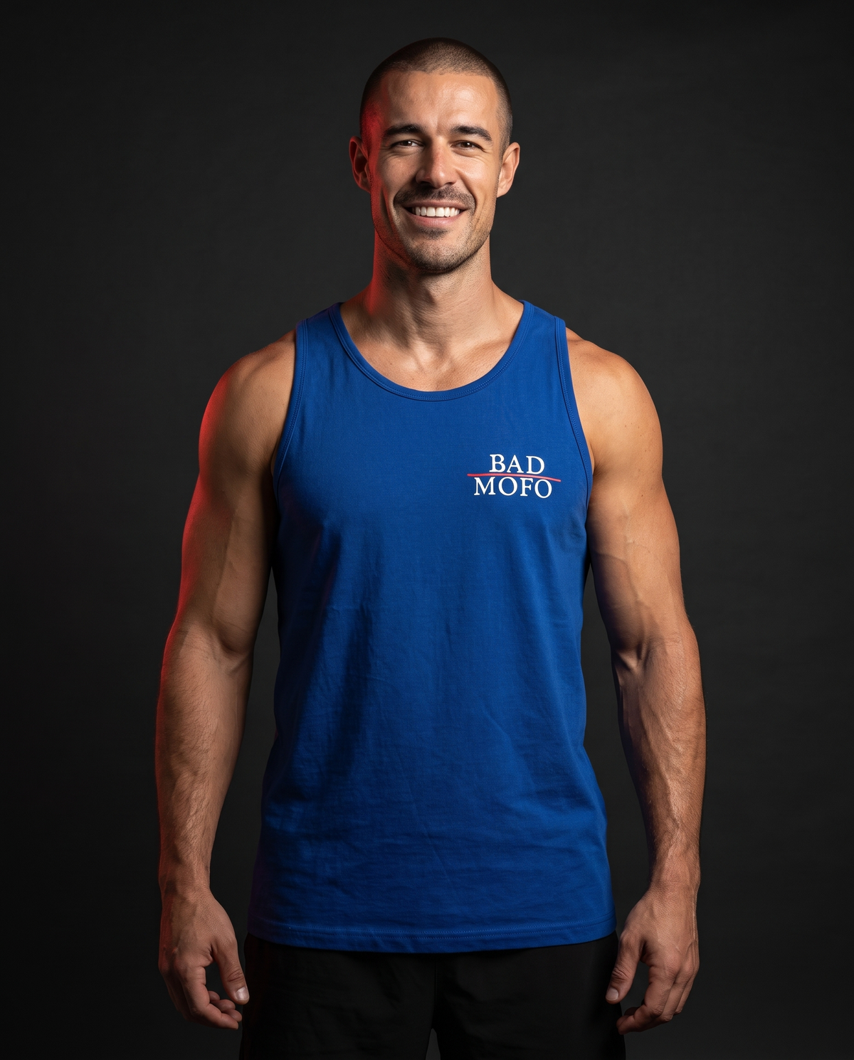 Blue tank on model